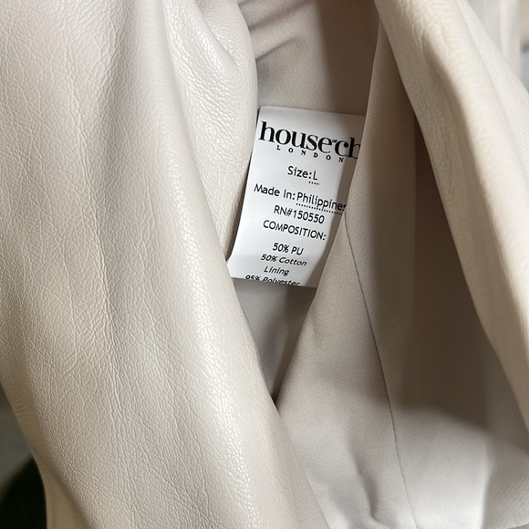 HOUSE OF CB 'Camilla' Ivory Vegan Leather Strapless Dress NWOT - Picture 14 of 15